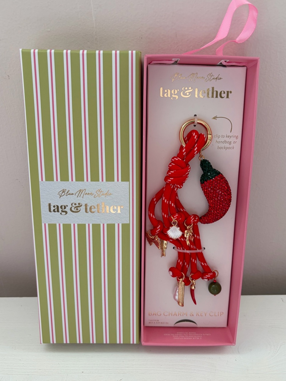 Red Chili Pepper Bag Charm & Key Clip